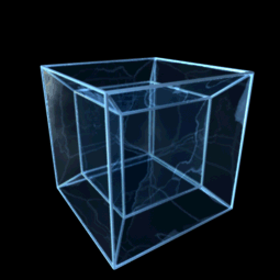 Hypercube rotating through plane of projection.