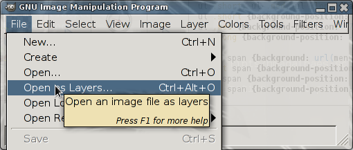 File->Open as Layers