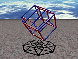 2D and 3D hypercube shadows