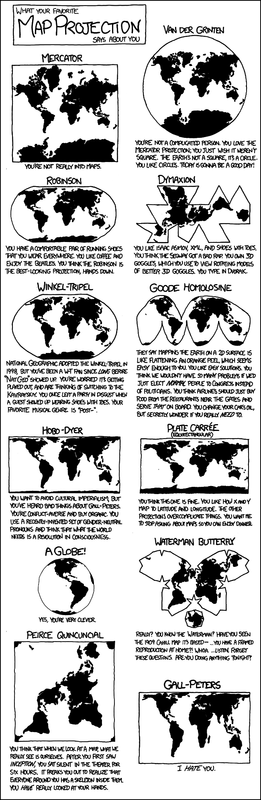XKCD on map projections.